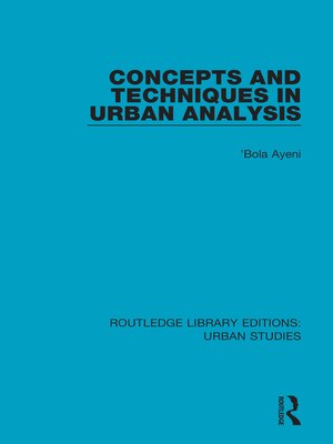 cover image of Concepts and Techniques in Urban Analysis